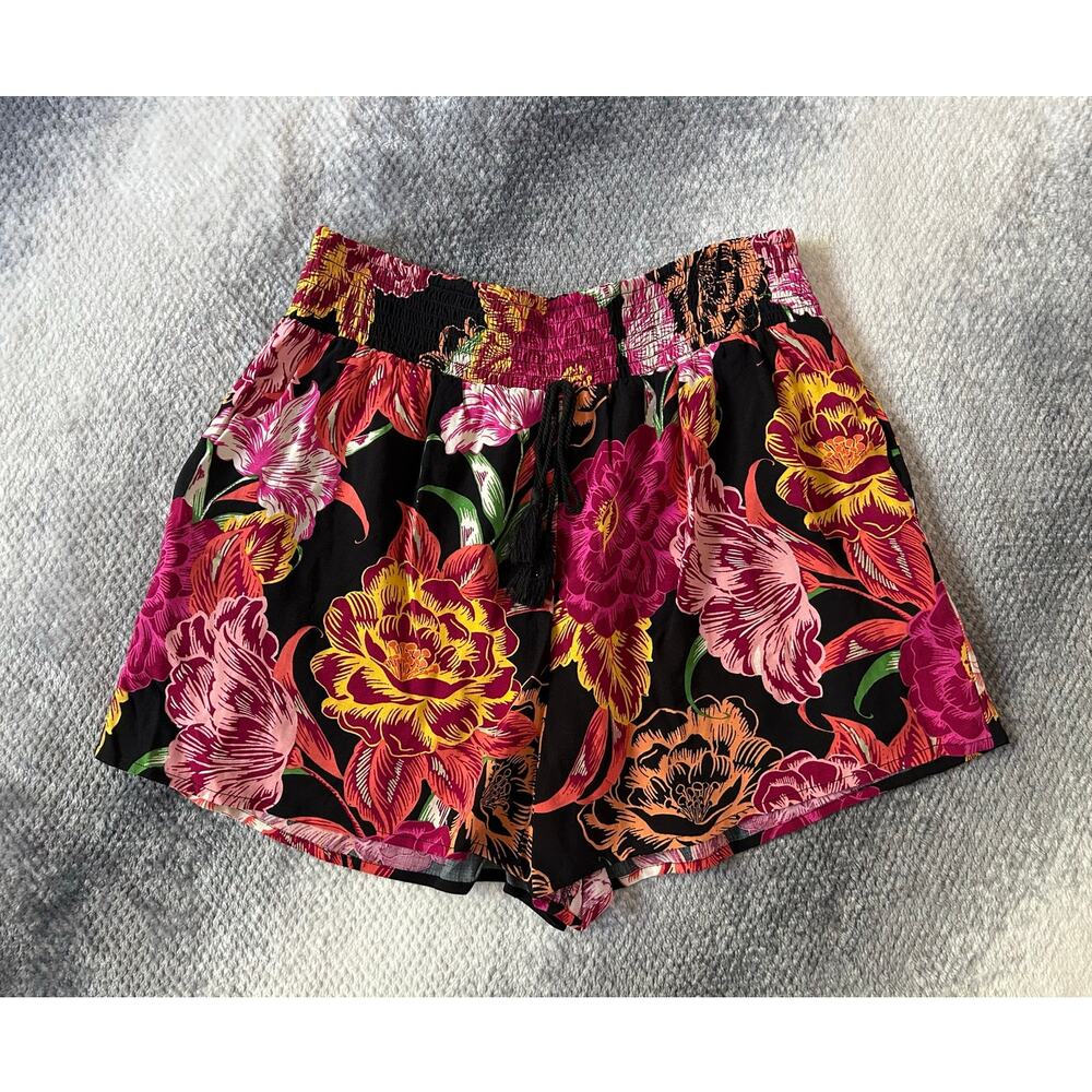 Xhilaration Floral Pull On Elastic Waist Pockets Shorts Tropical Y2K Size Medium